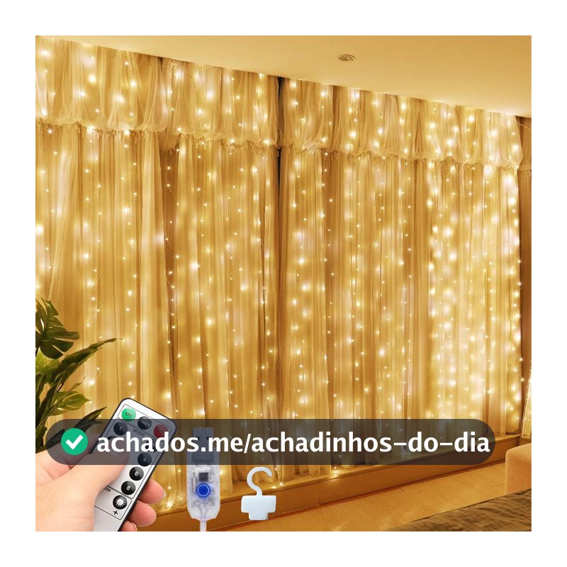 4x3M （3x3m） 390/300 LED cortina de luz com controle remoto 8 modos de iluminação corda de luz USB várias
