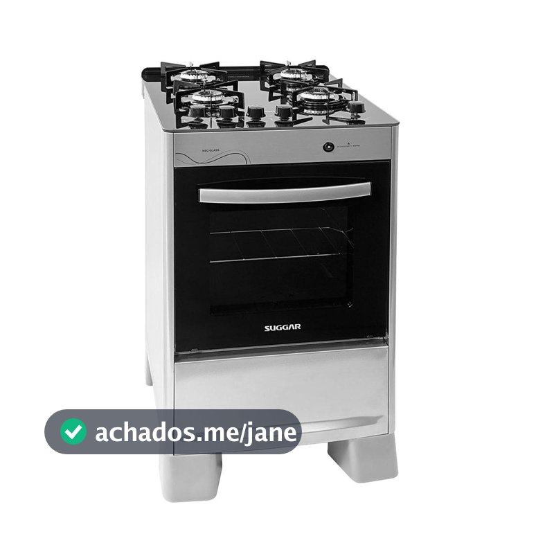 Fogão Suggar Neo Glass 4 Bocas Prata FGVNG410 Bivolt