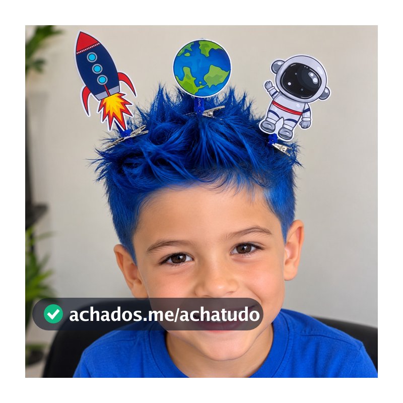Kit Cabelo Maluco Bico De Pato Fantasia Criança  Festa Escolar Menina Menino Semana Maluca