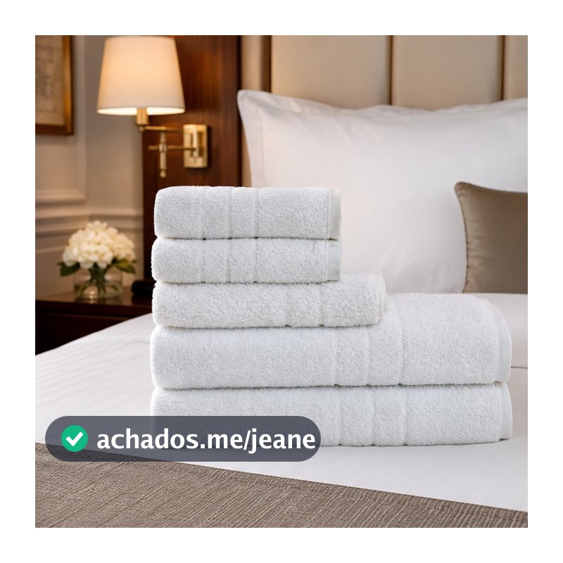 KIT 5 Unidades Toalhas Hotel Brancas Grande Aveludadas 100% Algodão Alta Absorção Casa, Hotel, Salão