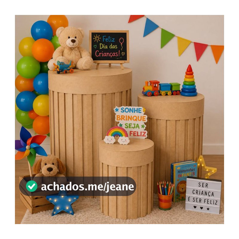 Trio de Cilindro MDF Tampa Fixa Moderno Resistente Decorações Geral