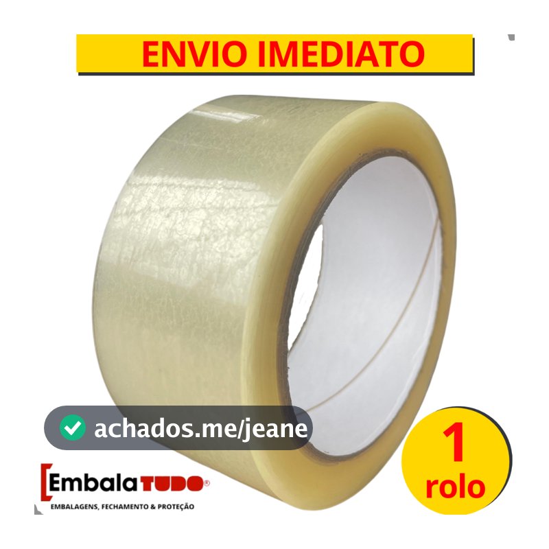 Fita Adesiva Transparente 45mm X 100 metros para Empacotar Embalar - 1 Rolo Durex