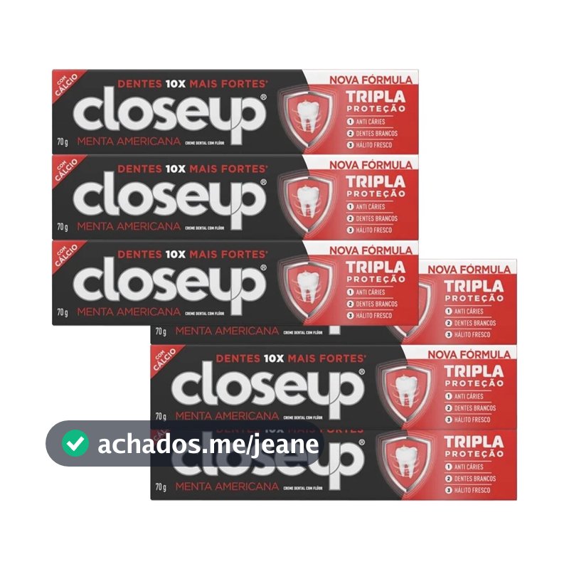 Kit 6 und Creme Dental Close Up Triple Menta Americana 70g