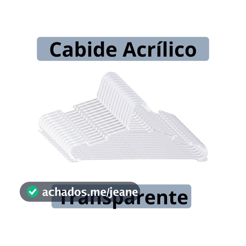 Kit 10, 20, 30, 40 e 50 Cabide Acrílico Cristal Cabides Para Roupas Transparente Adulto Reforçado Organizador