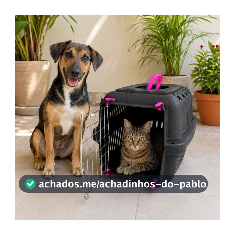 Caixa de Transporte Pet Cachorros Cães Gatos Coelhos Portinha de Aço Ferro