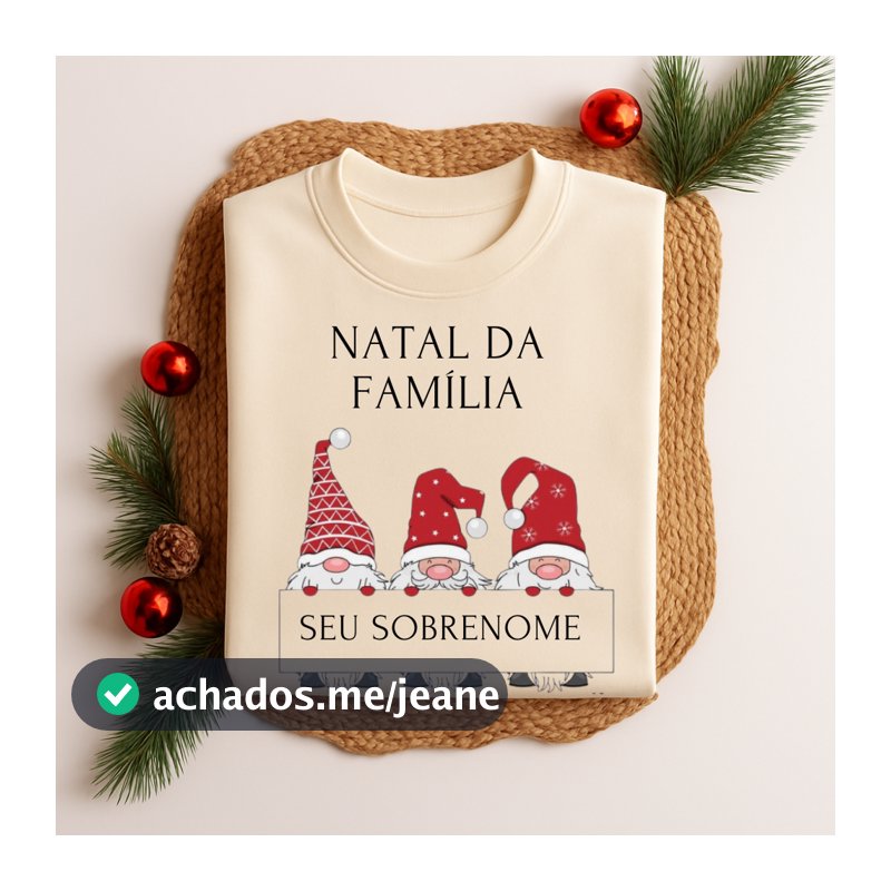 Camiseta 100% Algodão Natal Da Família Personalizado Sobrenome Natalina Festas Fim de Ano Fofa