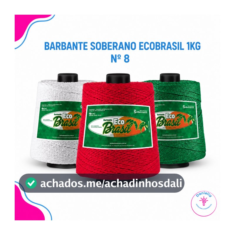 Barbante Soberano EcoBrasil Nº8 1kg – Crochê, Tapete e Artesanato