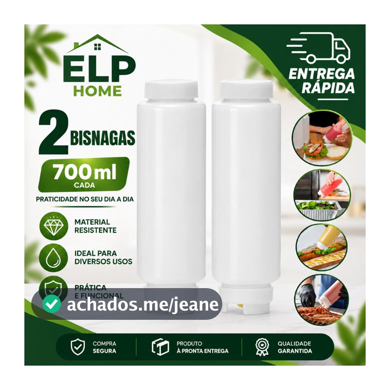 Kit 2 Bisnagas para Molho Invertida 700 ml FIFO Calda Ketchup Mostarda Maionese Molhos