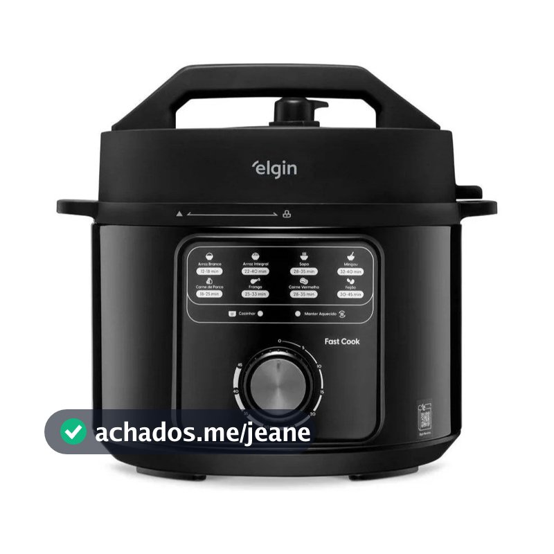 Panela De Pressão Elétrica 4L 900w Fast Cook Elgin Preta