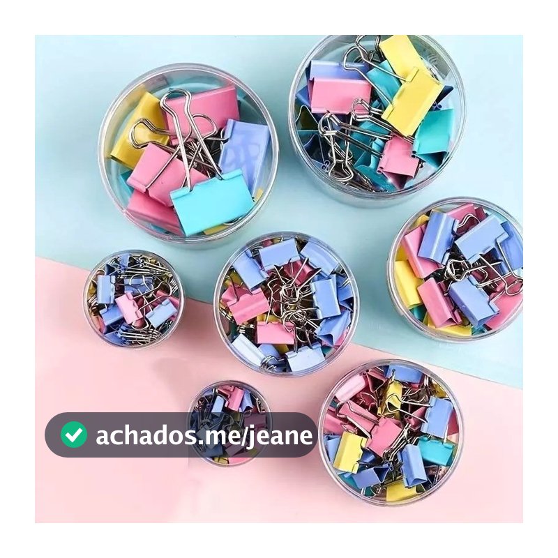 Grampo Prendedor / Clips De Papel Tipo Prendedor Cores Variadas 19mm 25mm 32mm 51mm