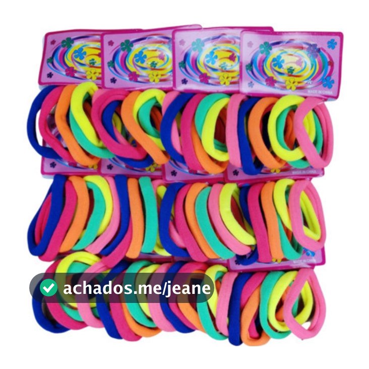 Kit 72 Elásticos de Cabelo Colorido/Xuxinha/Rabicó/Meia/Feminino/Infantil
