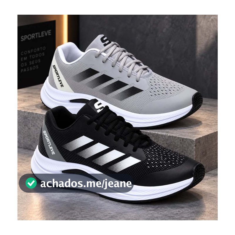 Kit 2 Pares de Tenis Masculino Esportivo Casual Super Leve Confortável Estiloso Ideal Para Corrida Caminhada Academia