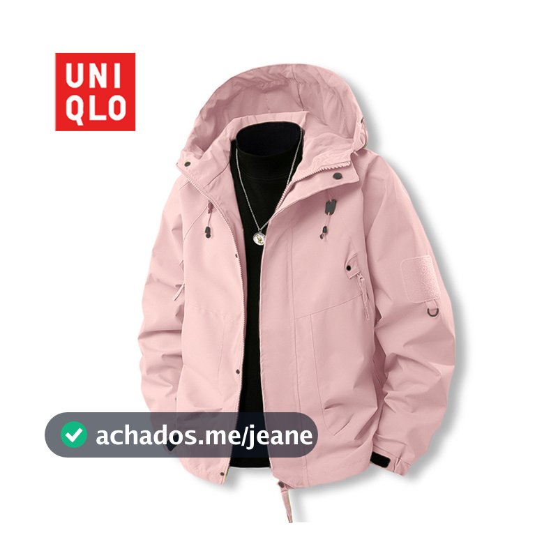UNIQLO Jaqueta Impermeável Feminina Com Capuz Ao Ar Livre Respirável Solta À Prova De Vento Chuva