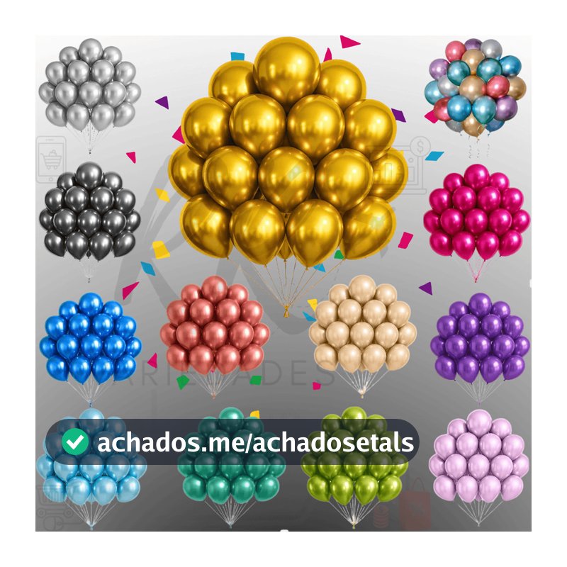 Kit Balões Metalizados Nº10 (10/25/50 Unidades) –Bexiga para Decoração de Festa, Aniversário, Casamento e Painel Premium