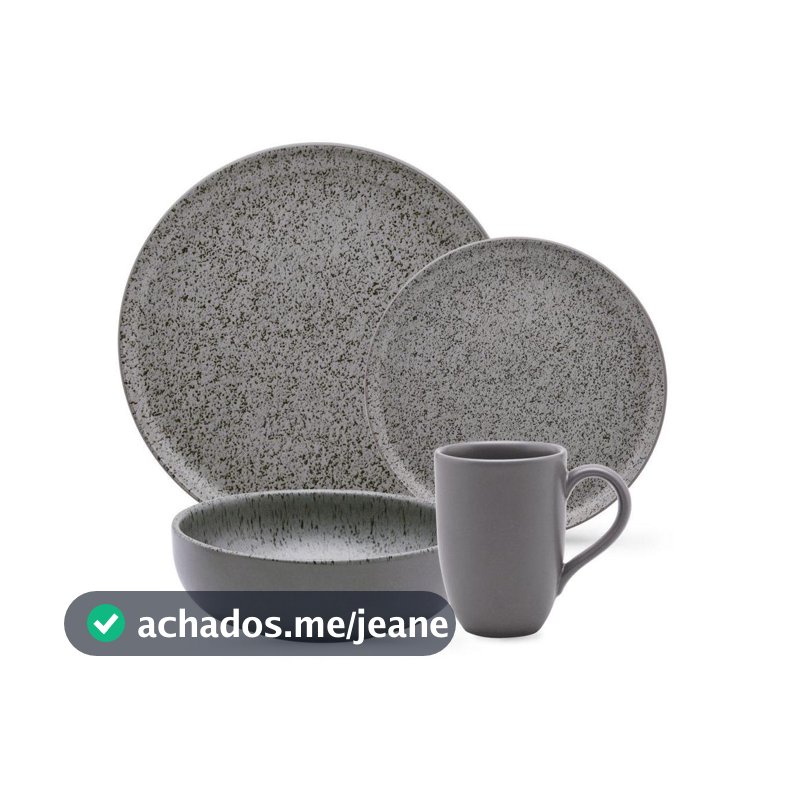 Aparelho de Jantar e Lanche 16 Peças Oxford Flat Gray