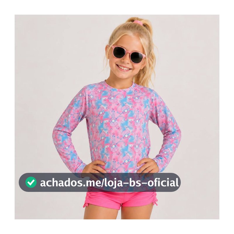 Conjunto UV Moda Praia Infantil Menina 6 ao 16 anos