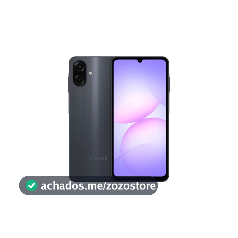 Celular Galaxy A07 Tela 6.7 128GB 4G 90Hz Câmera Dupla 50MP Preto Samsung