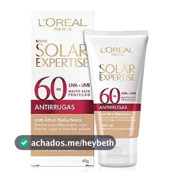Protetor Solar Facial Loreal Antirrugas com cor FPS 60