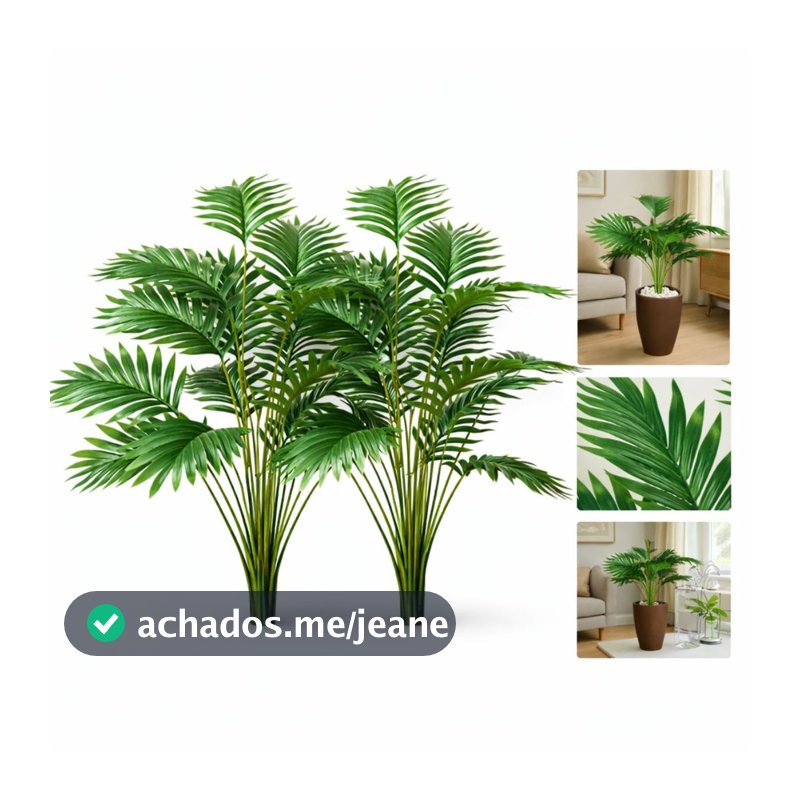 Kit 2 Planta Artificial Palmeira Decoração Casa Sem Vaso