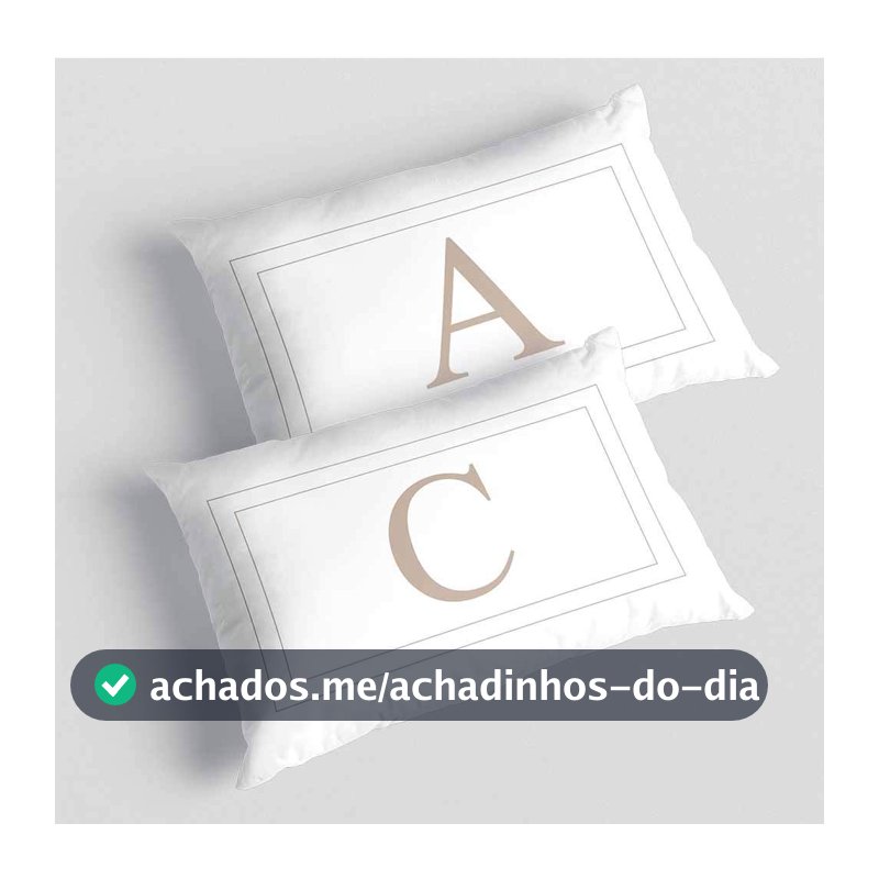 Kit 2 Capas de Almofadas Letras Iniciais Cama Casal baguete 30x50cm
