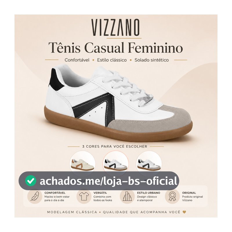 Sapato Feminino Vizzano Casual Modelagem Clássica Solado Sintético Original