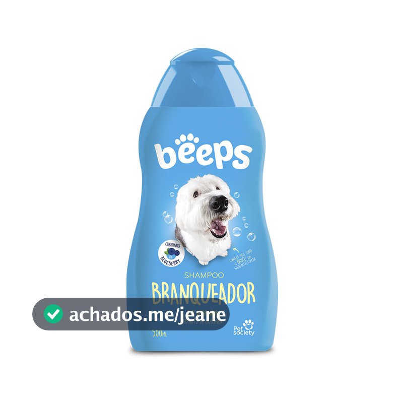 Shampoo Branqueador Beeps Blueberry Pet Cachorro Gato Pelos Claros 500mL