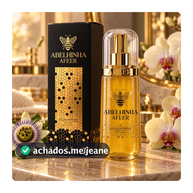 Body Splash Atheeri Afeer 200ml Perfume Árabe Feminino Corpo e Cabelo Abelhinha