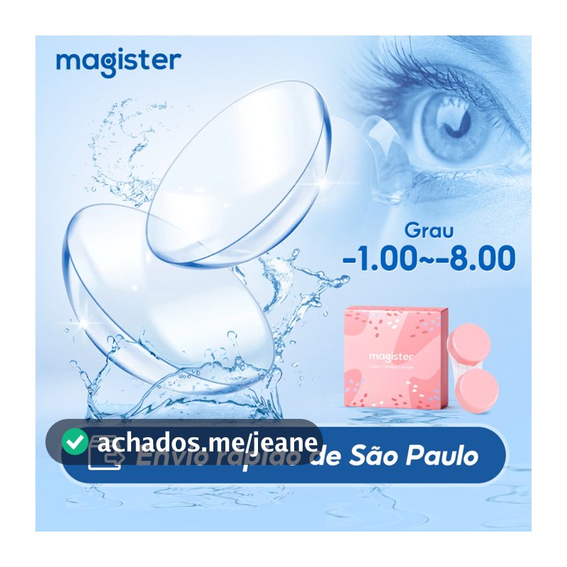 Lentes de contato com grau miopia (-1.00-8.00) Transparente 14.0mm 1 Par Envio de São Paulo