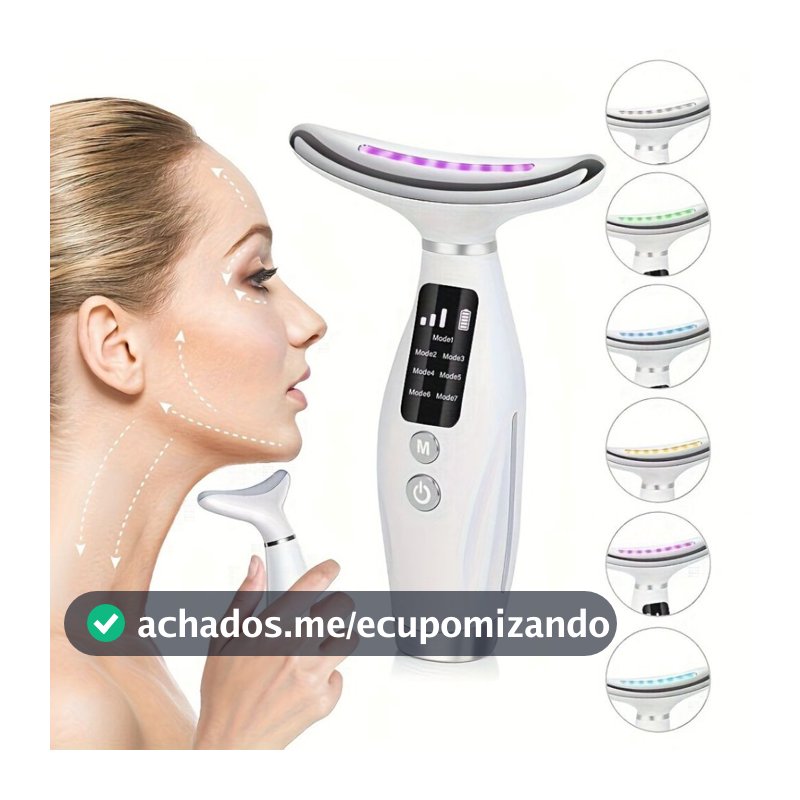 Massageador De Pele Firmeza Pescoço Led Massageador Portátil Beleza para Rosto e Pescoço