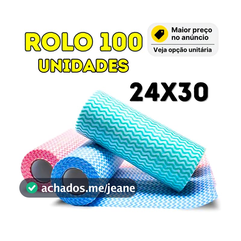 Pano Multiuso Para Limpeza Rolo Tipo Perfex Picotado 25X30 Reutilizável