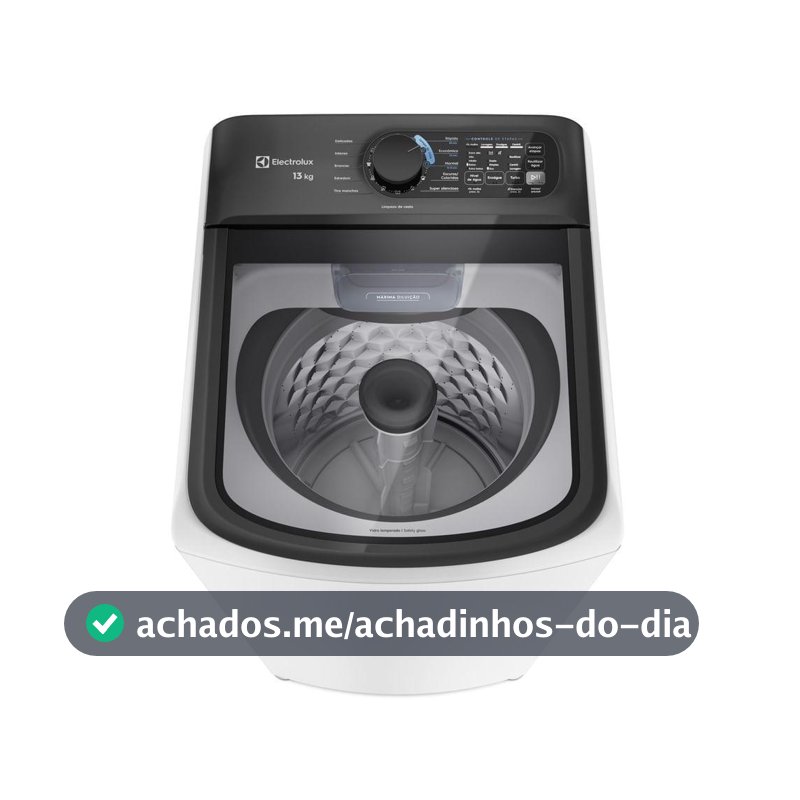 Máquina de Lavar Electrolux Efficient 13kg Branca Compacta, Econômica e Pré-diluição (LET13)