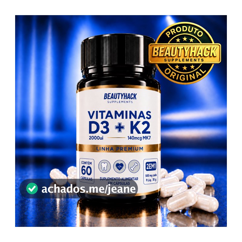 Vitamina D3 2000UI + Vitamina K2 MK7 140mcg | Colecalciferol + Menaquinona-7