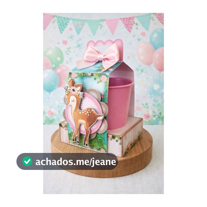 PEQUE E MONTE Caixa para baldinho de pipoca de 1 litro para lembrancinha aniversário Tema Bosque Encantado