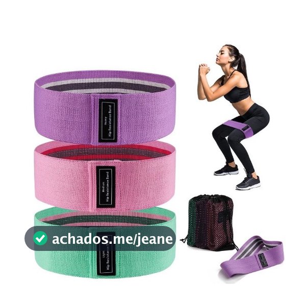 Kit 3 Hip Mini Band Elastico Academia Treino Funcional Fit