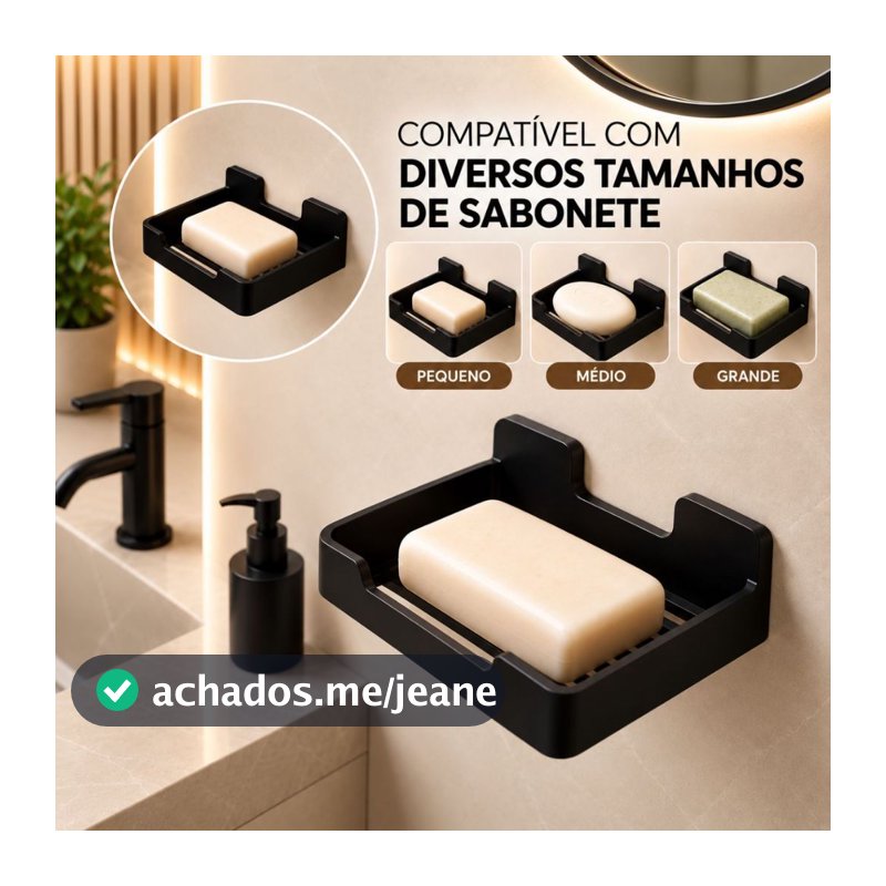 Suporte Saboneteira Acrílica Parede Fita 3M Drenagem Organizador Banheiro