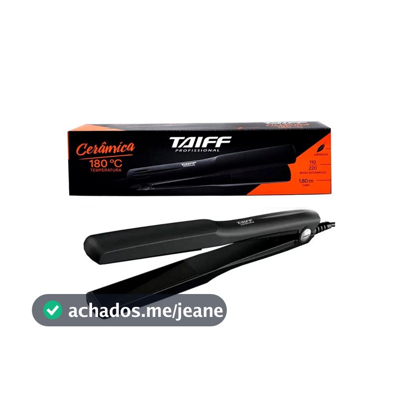 Chapinha  Prancha Taiff Cerâmica Preta 180 °C Bivolt