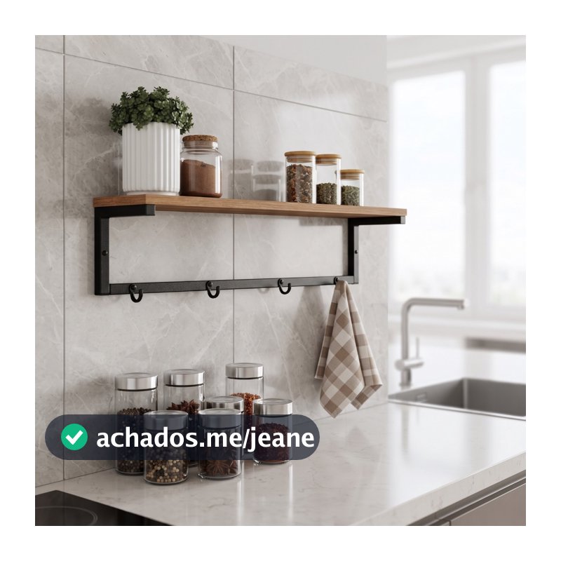 Prateleira prancha suspensa pendurador suporte de parede gancho industrial 60cm