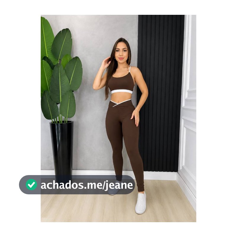 Conjunto Academia Crossfit calça legging e top croped nadador Acadmeia treino cos afina cintura compreensão malha