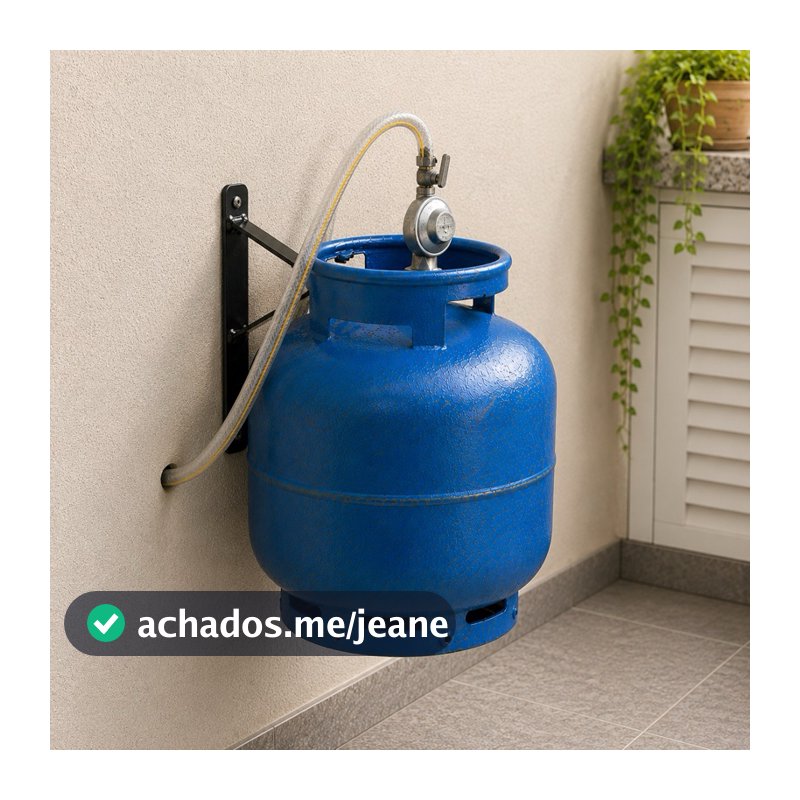 SUPORTE BOTIJÃO DE GÁS PAREDE C/ 2 PARAFUSOS E BUCHAS REFORÇADO KIT