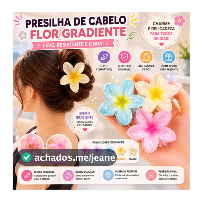 Kit 12 Mini Piranhas Flor para Cabelo Feminino Acessório de Moda