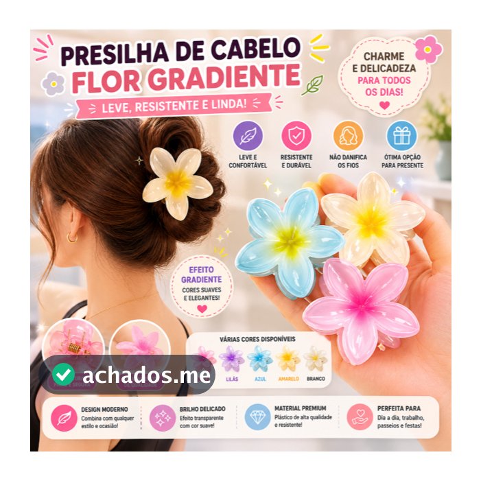 Kit 12 Mini Piranhas Flor para Cabelo Feminino Acessório de Moda