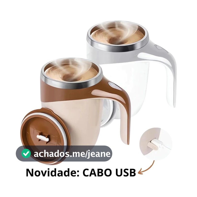 Misturador De Bebidas Caneca Mixer Termica Automatica Magnetica USB 380ml