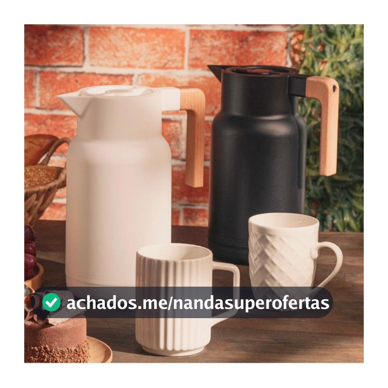 Garrafa Térmica com Cabo de Madeira Bambu Organic 1Litro - Lyor Chá Café