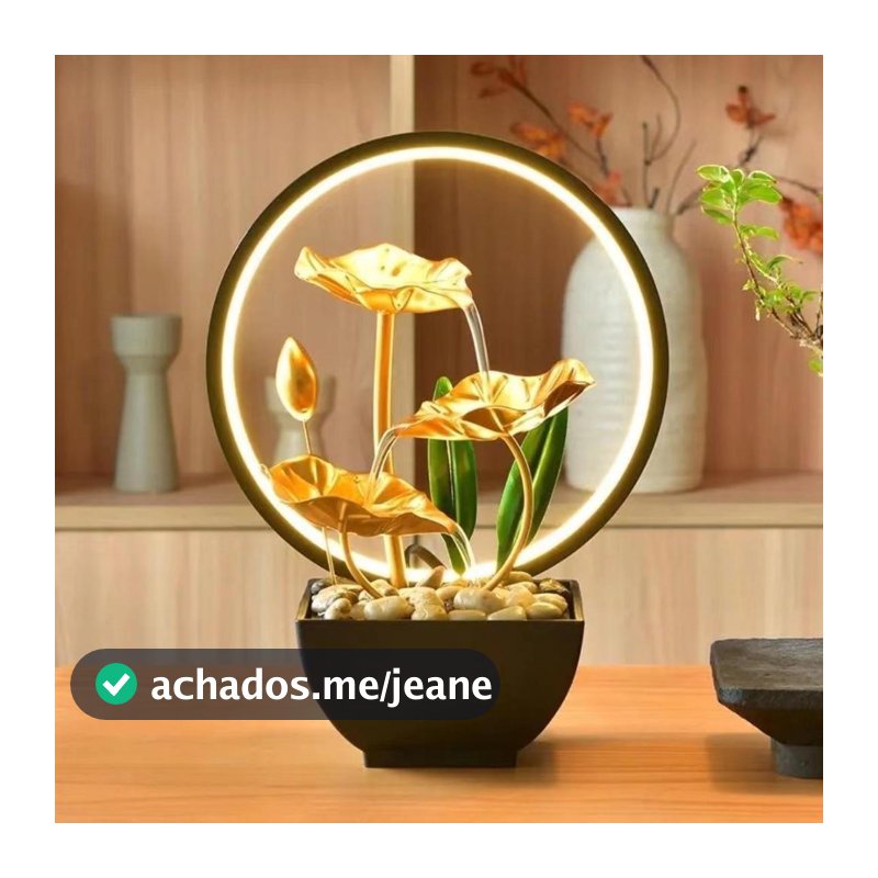 Luminária Decorativa Com Cascata e LED Circular - Decoração de Ambiente Moderno Luxuoso