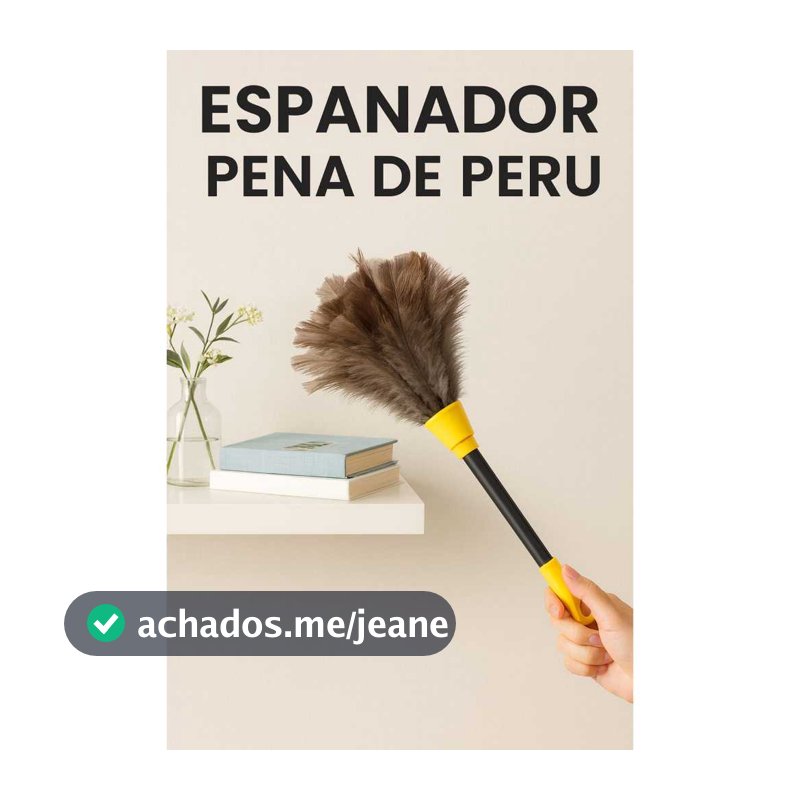 Espanador de Poeira Pena de Peru 32cm Multiuso Limpeza e Poeira