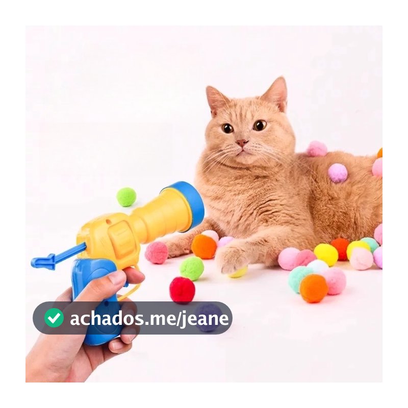 Brinquedo Interativo Para Gatos Arminha de Bolinha Lançador Seguro e Reutilizável