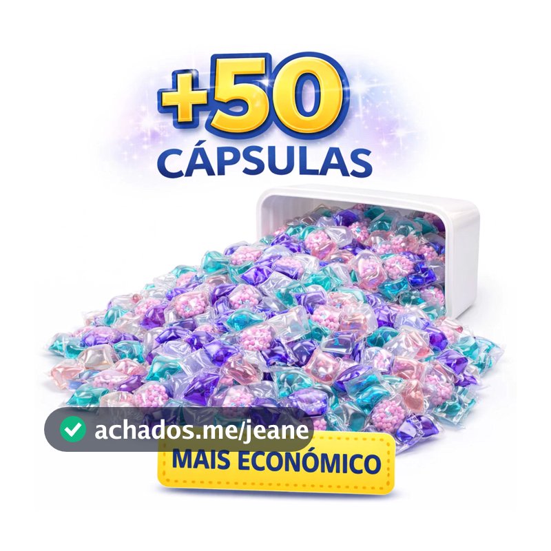 Sabão Cápsulas Lava Roupas 5em1 50un Caixa Tira Manchas
