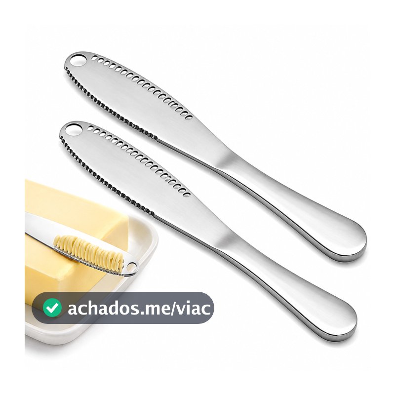 LYOR - Kit 2 Espátulas Para Manteiga Inox Espalhador Faca Manteiga Premium