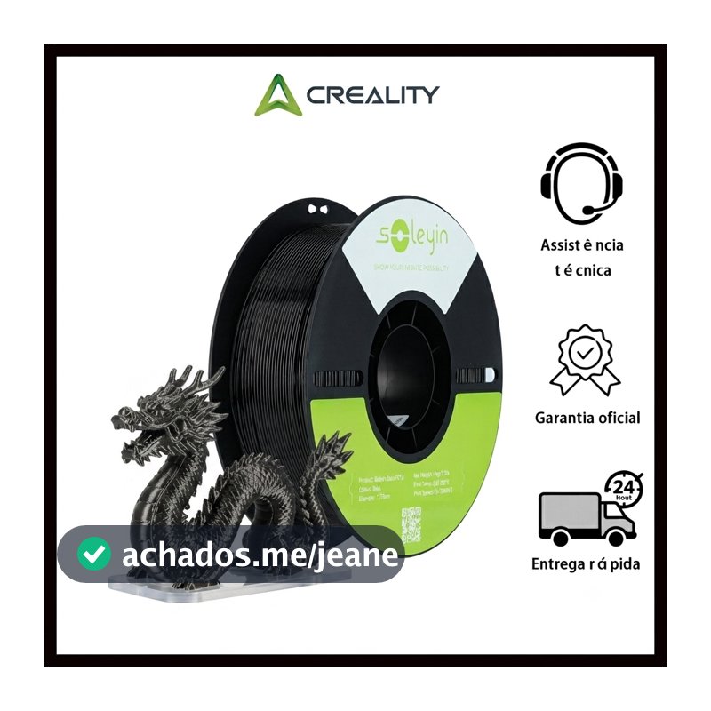 Creality Soleyin Basic PETG Consumíveis filamento Adequado Para impressoras 3D Bambu -10KG -1.75mm