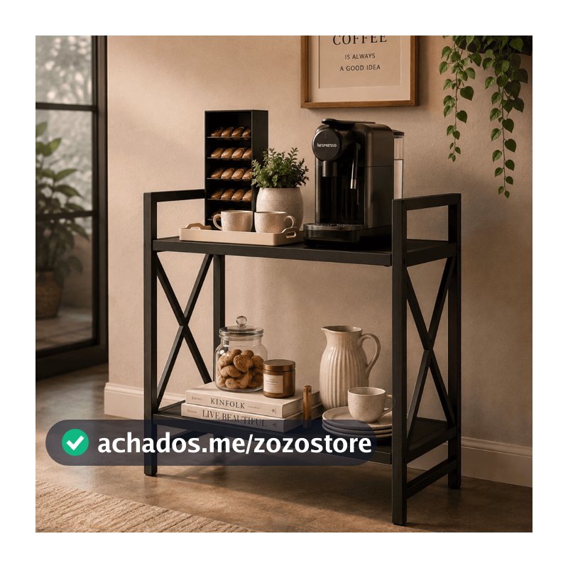Aparador de Sala Buffet Cantinho do Café Estilo Industrial Pes Metal Moderno Montagem Muito Facil